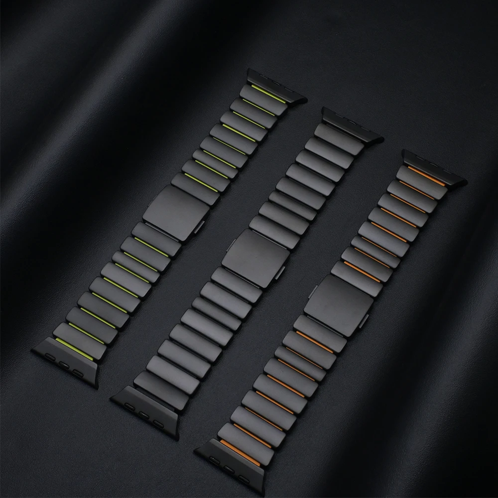 التيتانيوم الفرقة ل أبل ساعة Ultra3 2 49 مللي متر سلسلة 11 10 46 مللي متر الرجال سوار معدني ل Iwatch 9 8 7 45 مللي متر 5 6 SE3 44 مللي متر شريط مطاطي #5