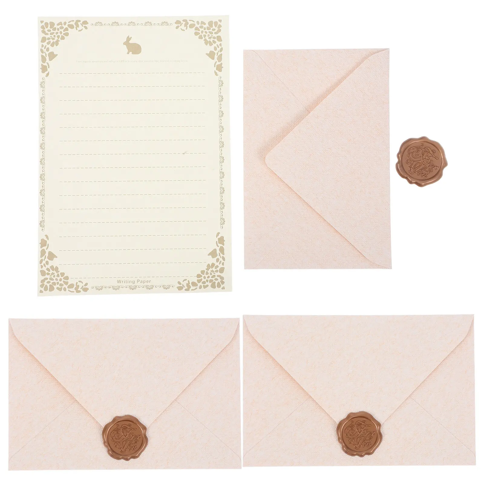 

1Set Paper and Envelopes Set Invitation Writing Paper for Wedding Supplies Greeting Cards Note Envelopes School Bag Friendly