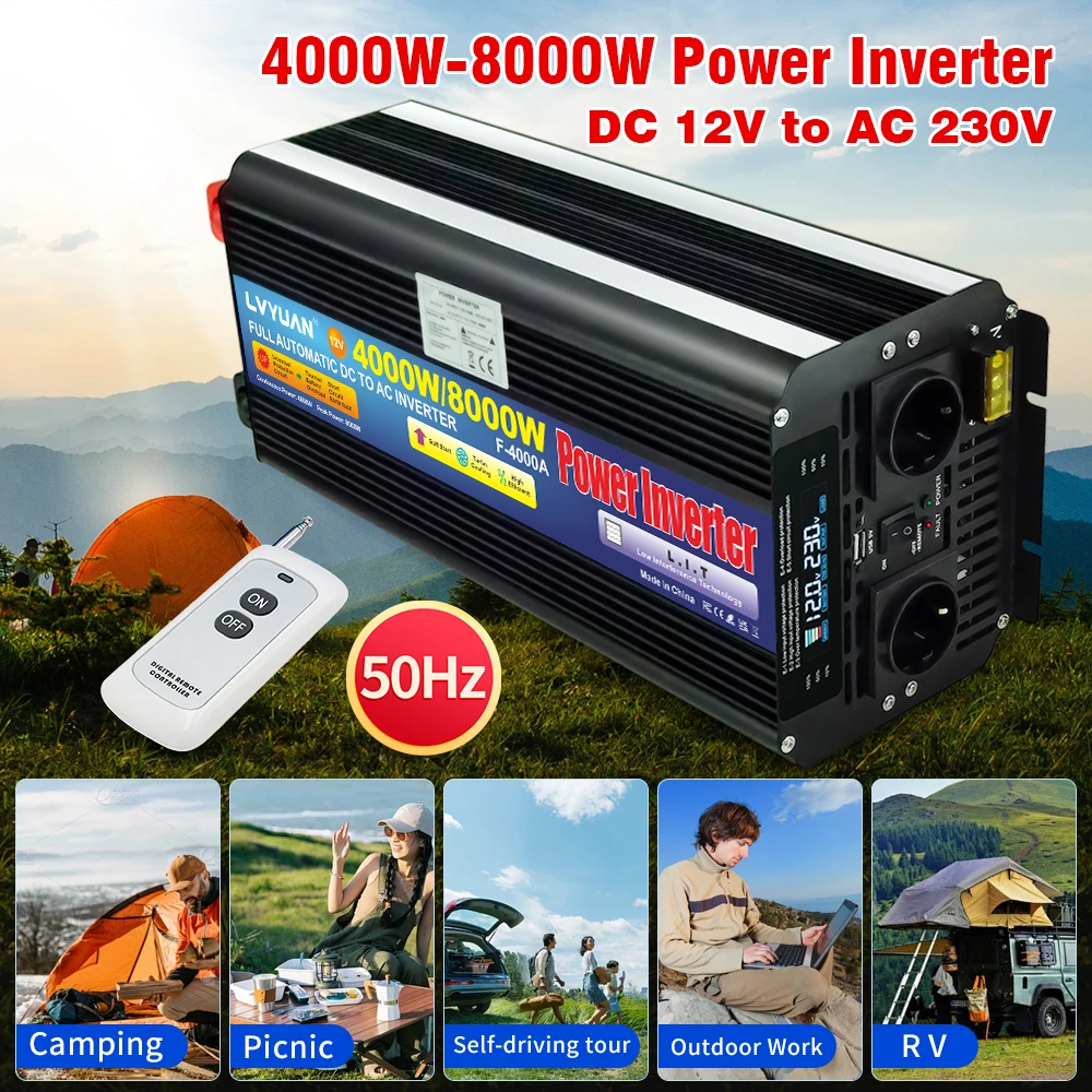 8kW/10kW Inverter 12V 220V Solar Power System Inversor LVYUAN Voltage Vonverter for Camping /Boat travel/Outdoor Work