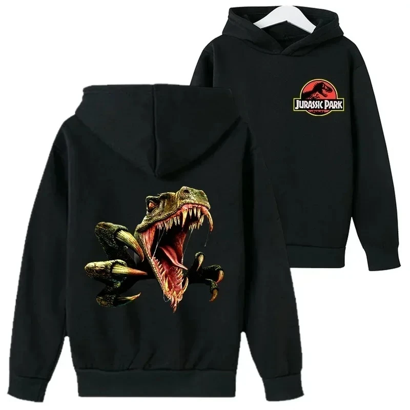 Sudadera con capucha para niños de dibujos animados de Jurassic World, camiseta cómoda, suave y de alta calidad, sudadera cálida con capucha para niños en otoño e invierno