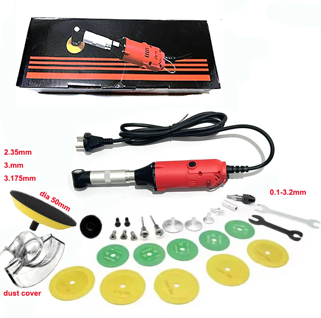 

1Set Elbow Hand Piece Shaft Use for 3mm Electric Grinder Transfer Head Part 2.35 3.175mm
