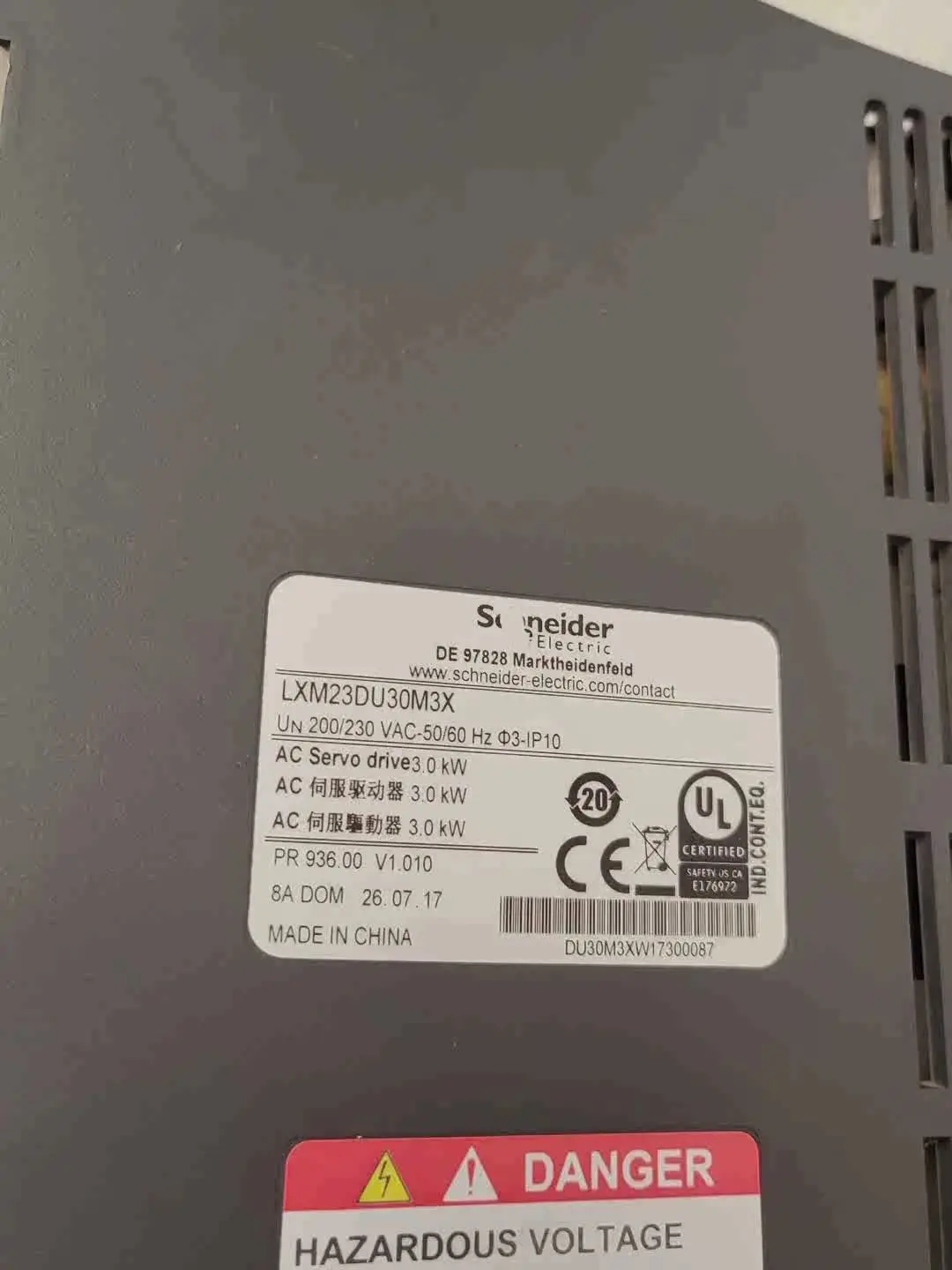 Сервопривод LXM23DU30M3X для Schneider