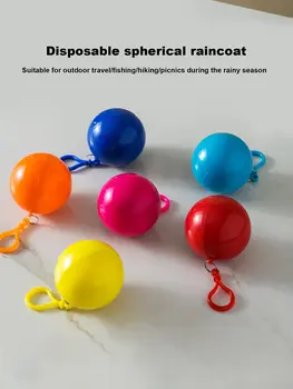 1ks barevný náhodný PVC jednorázový pláštěnka s míčem pončo pro dospělé muže a ženy průhledný celoroční přenosný dlouhý styl 6 nejlepší prodej Dámské PVC pláštěnky - №3