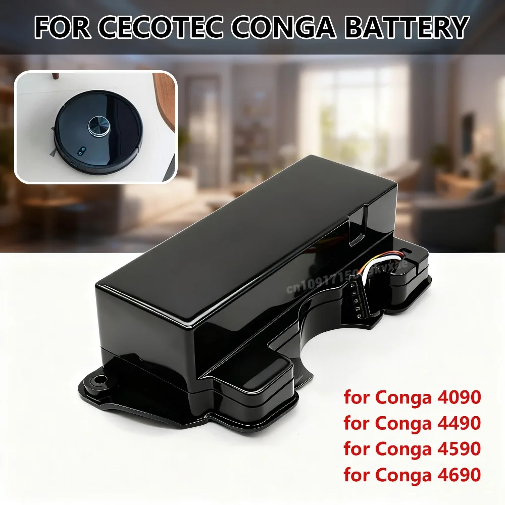 

14.4V 12800mAh Replacement Battery for Cecotec Conga 4090 4490 4590 4690 Robot Vacuum Cleaner Long Runtime