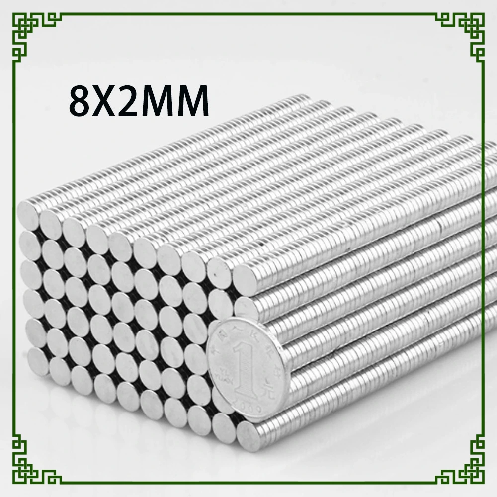 8x2mm Round Search Magnets 8*2 Thick Disc Powerful Magnet For Fridge, DIY, Building, Scientific, Craft, Education 8x2