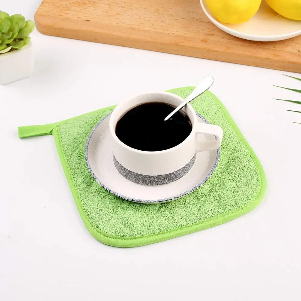 3pcs 2 in 1 Pot Holders Oven Mitts Cotton Mat Cooking Microwave Coaster Baking BBQ Potholders Gloves Kitchen Tool Accessories