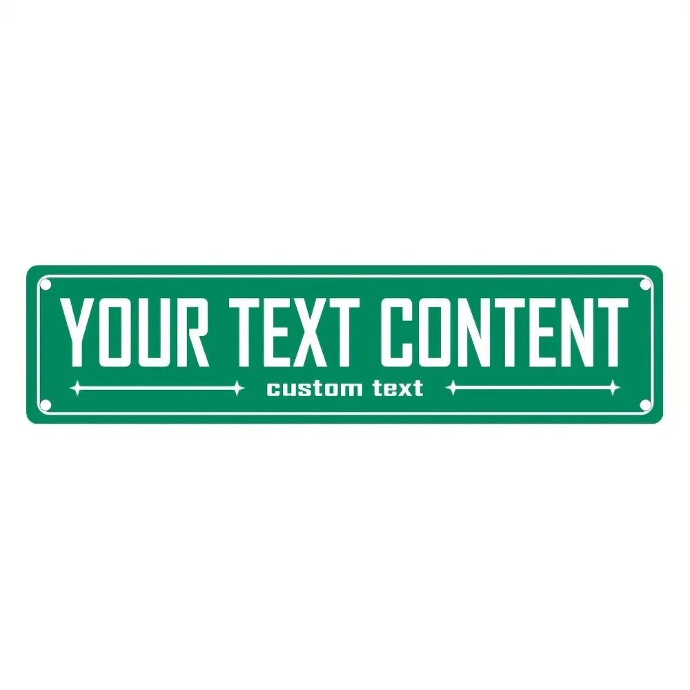 

[2D Flat] Waterproof Highway Green Star Metal Sign 40x10cm Personalized Custom Text Wall Decor Only For Decoration
