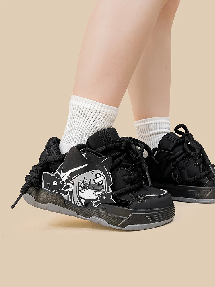 Original Lolita Couple Sports And Casual Shoes Fashionable Personalized Black Shoes Women's Ins Bread Shoes