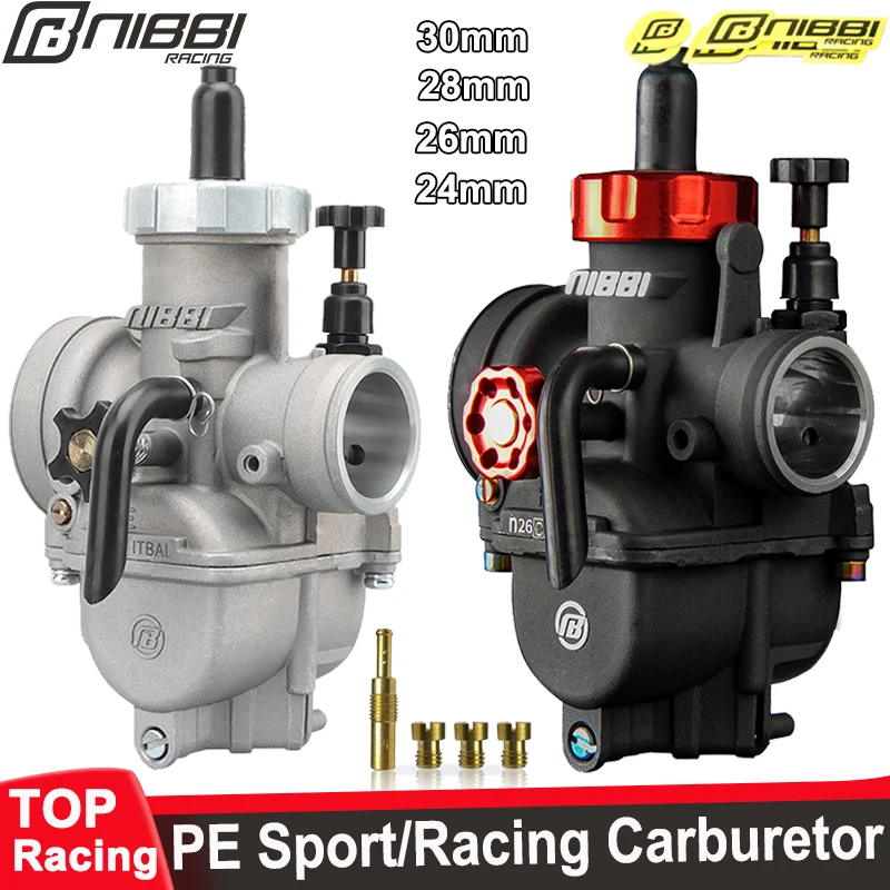 NIBBI PE 24/26/28/30 mm Vergaser Motorrad 2T 4T Motor Vergaser mit Hauptdüsen für Yamaha Suzuki Honda Pitbike Teil ändern