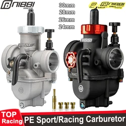 Nibbi pe 24/26/28/30mm carburador motocicleta 2t 4t carburadores de motor com jatos principais para yamaha suzuki honda pitbike modificar parte