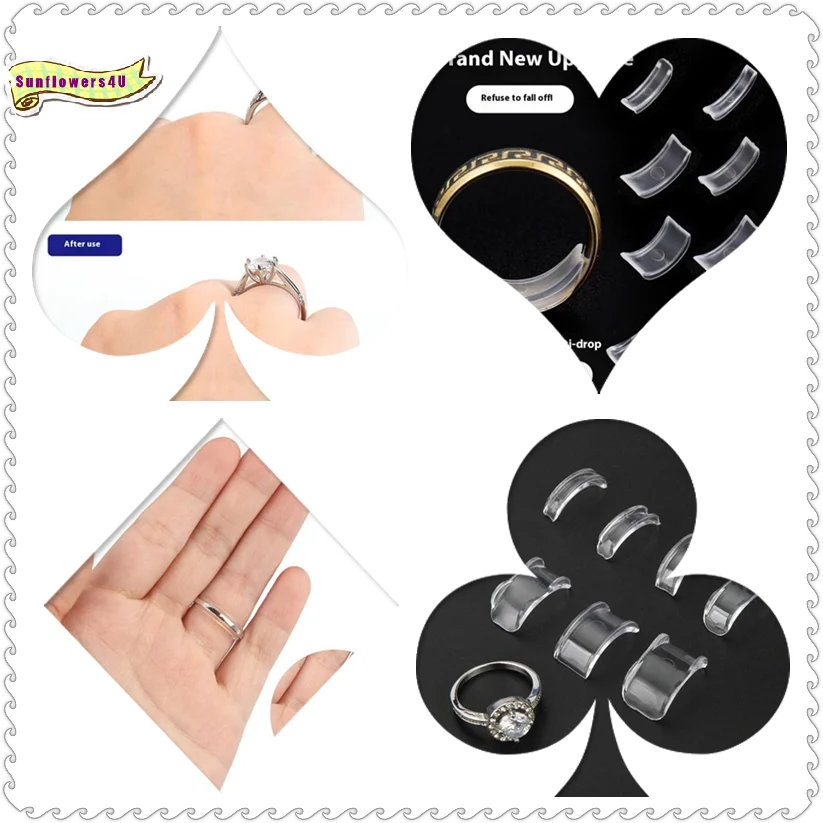 8 Sizes Silicone Ring Size Adjuster Resizer Anti-Loss Proof Invisible Ring Holder Retainer Shrinker For Rings Jewelry Tools