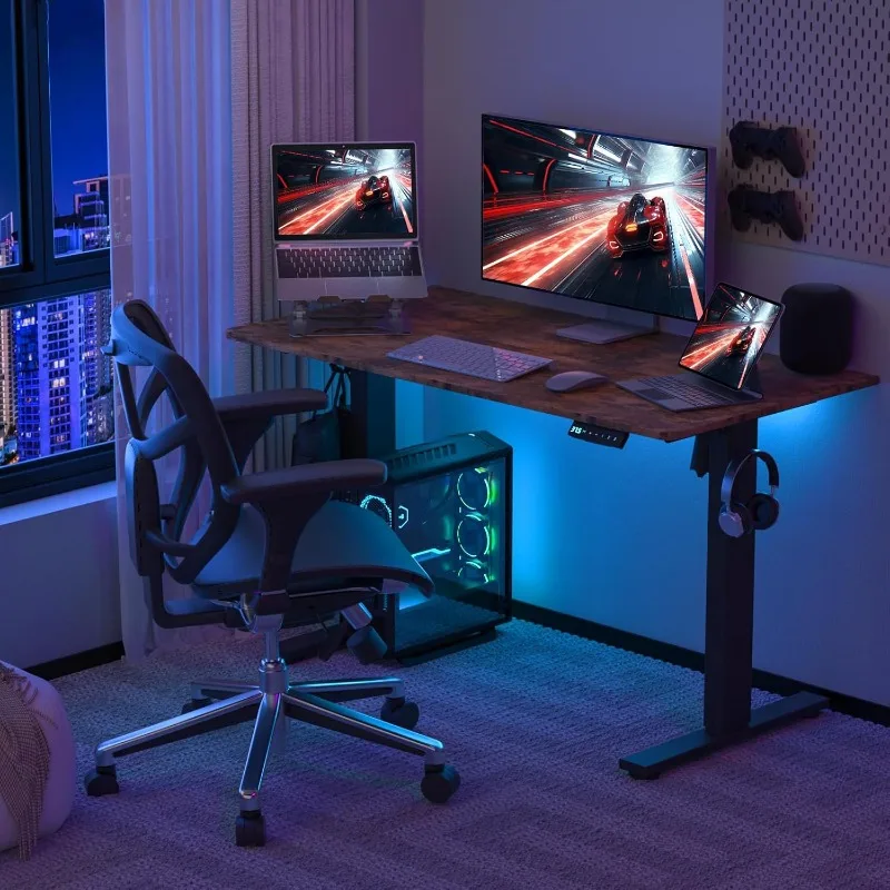 

48 * 24 Inches Electric Standing Desk, Adjustable Height Sit Stand Up Desk with 3 Memory Presets, Motorized Home Office Computer