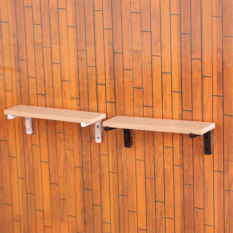 1:12 Dollhouse Miniature Wood Wall Shelf Hanging Storage Rack Dollhouse Furniture Decoration Toys Dolls House Accessories
