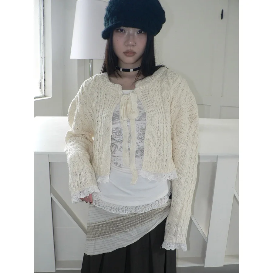 

Весенний повседневный комплект: белое платье-рубашка свободного кроя с юбкой до колен, многослойный наряд в корейском стиле, свободный крой, длинный рукав, круглый вырез