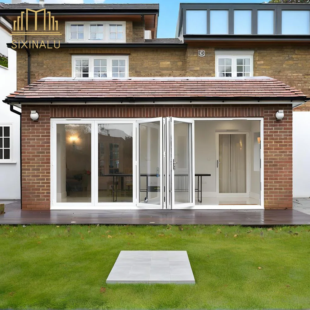 

Sixinalu Folding Accordion Door Exterior Interior Entry Sliding Bi Fold Doors Aluminum Double Glaszed For Garden Home Custom