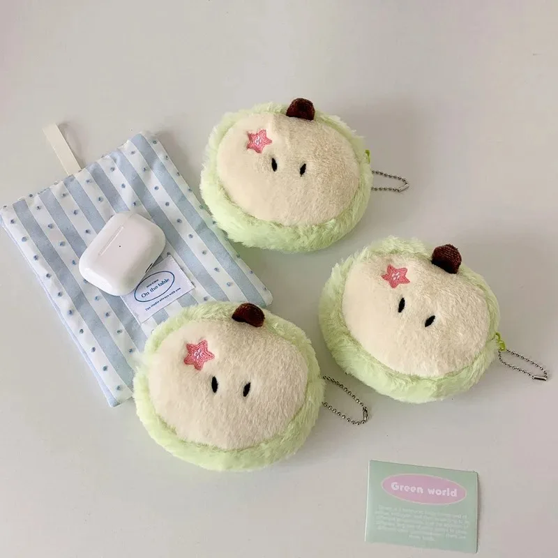 Simpatico portamonete in peluche Mini custodia con cerniera per carte contanti e piccoli accessori Borsa per auricolari Custodia per cavo dati Borsa piccola