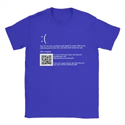 BSOD Blue Screen of Death Windows 10 T-Shirt Men Error Amazing Cotton Tees Round Collar Short Sleeve T Shirt Unique Clothing