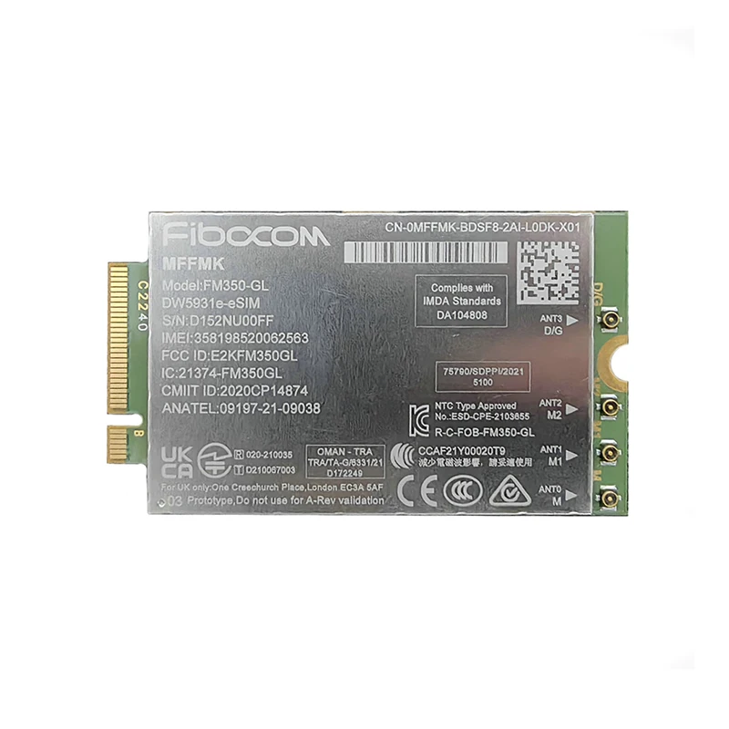 fibocom fm350 gl dw5931e e sim 5g m2 modulo para dell latitude 5531 9330 3571 laptop 5g modem fm350 dw5931e esim 01