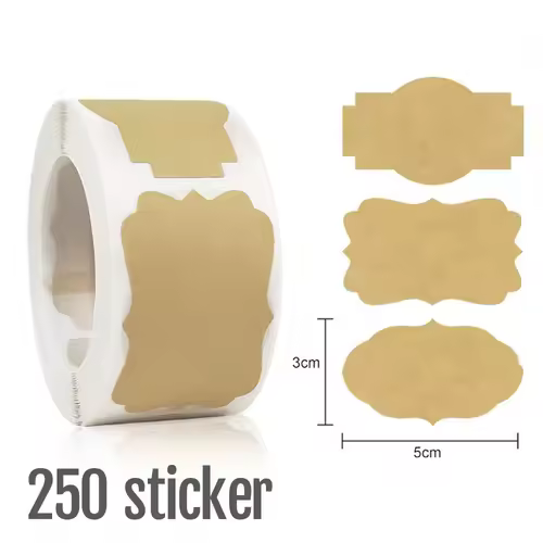 1Roll Kraft Paperblank Can Write Name Self-adhesive Sealing Gift Stickers Home Packaging Seal Labels Rectangle - Image 9