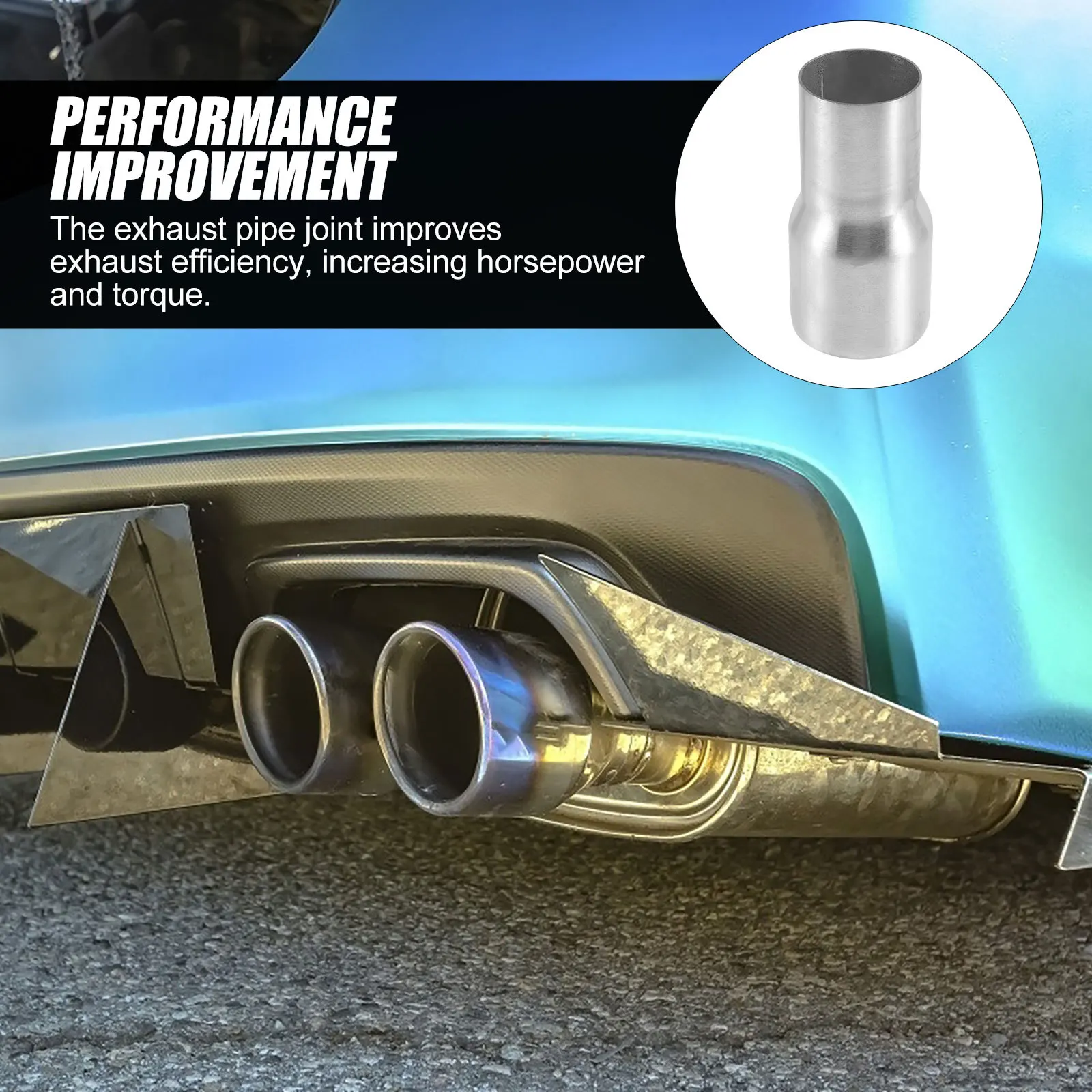 

Расширитель выхлопной трубы 51 мм 63 мм из нержавеющей стали, автомобильный разъем для выхлопной трубы, адаптер, автомобильный редуктор, увеличение крутящего момента лошадиной силы