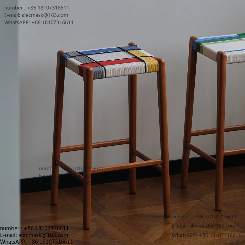 

Original vintage bar stool café bar stool used solid wood high stool island solid wood