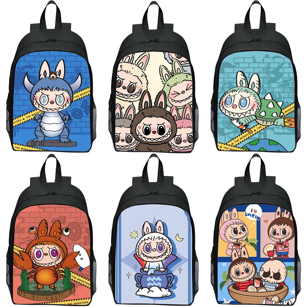 16 Inch Labubu Backpack for Boy,girl Cute Anime Schoolbag Kawaii Storage Bag Organizer Backpacks School Bags Back To School Gift