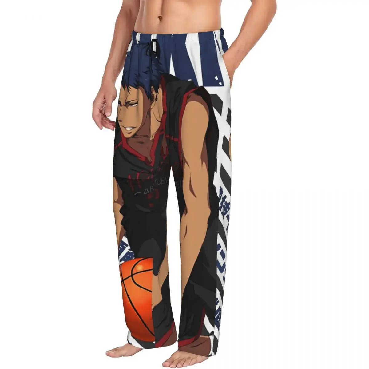 Custom Harajuku Basketball Kuroko No Basket Basuke Kaijo Men Pajama Pants Lounge Sleep Sleepwear Bottoms with Pockets