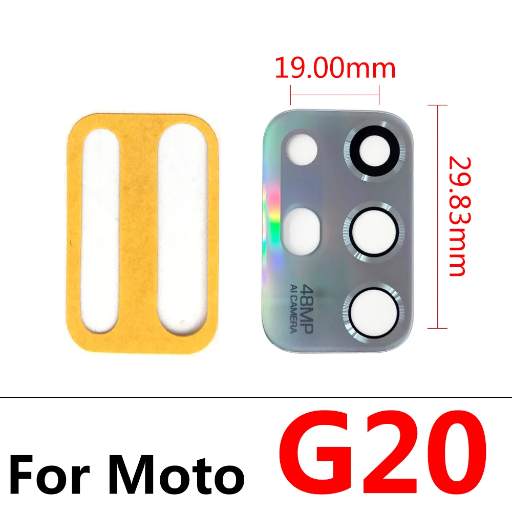 50Pcs， NEW Back Rear Camera Glass Lens Cover With Adhesive For Motorola Moto G9 Power G9 Play G9 Plus G20 G200 G54 5G G10 Power