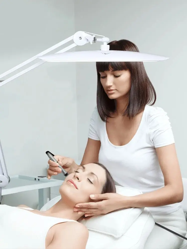 LED-Arbeitsschreibtischlampe, 19 Zoll, Metall-Schwenkarm, augenschonende Wimpernverlängerungslampe, 117 LEDs für Nagelhandwerk, Lesekopf, Arbeitslampe