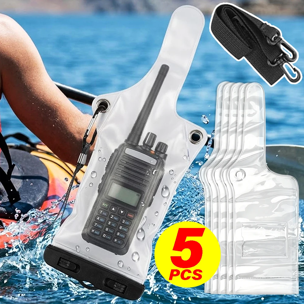 Bolsas Impermeáveis Universais para Rádio Portátil, Capa Protetora Completa com Cordão para Kenwood ICOM TYT Wouxun Walkie Talkie