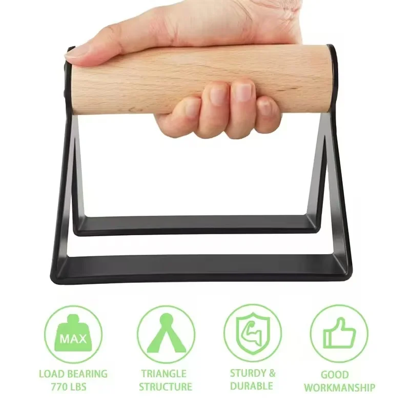 

High Quality Custom Wooden Push up Stands Iron Parallettes Push up Bars for Home Workout Abdominal Chest Muscle Training
