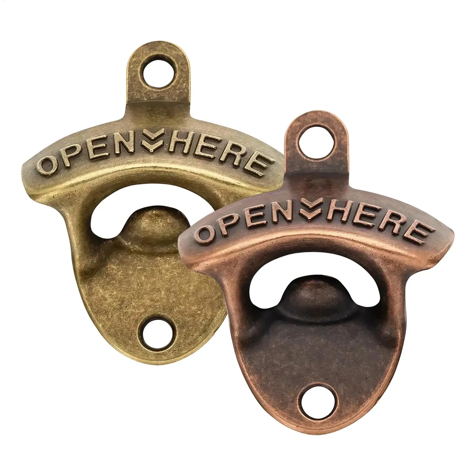 Vintage Wall Mounted Bottle Opener Zinc Alloy Decorative Caps Catcher Heavy Duty Beer Opener For Home Bar Outdoor RV Camping