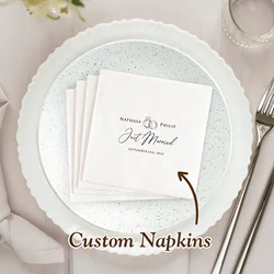 Personalized Paper Napkins for Wedding Custom Napkins of Your Text 50-500pcs Disposable Napkins for Cocktail Party Hen Party