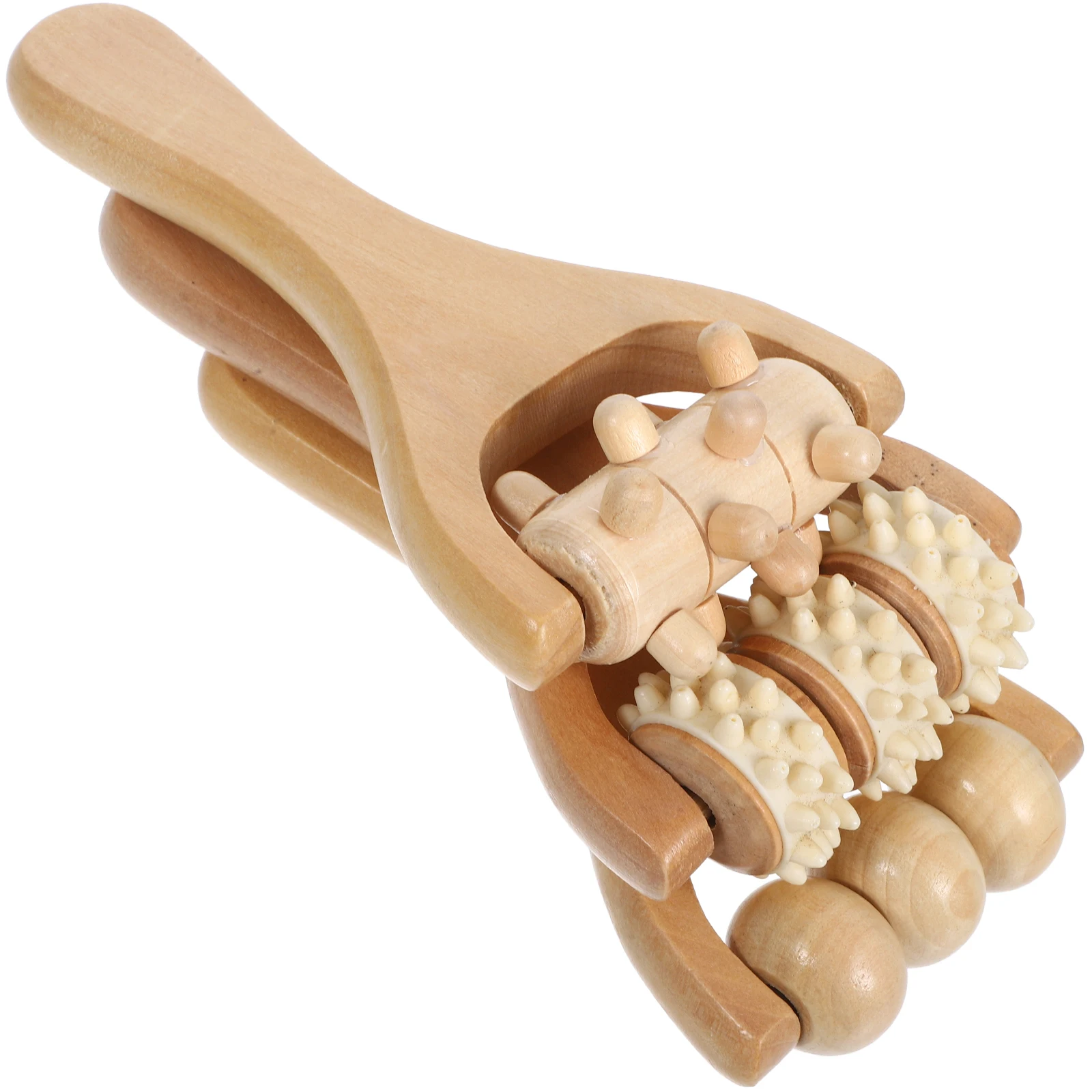 

3Pcs Massage Roller Wooden Handheld Ergonomic Body Massager Tool for Back Neck Legs Finger Relaxation Acupoint Stimulating