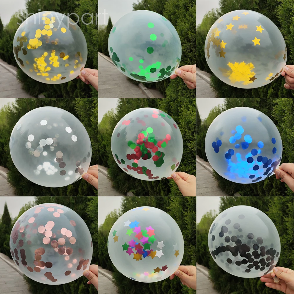 

Transparent Helium Balloons with Confetti, Latex Balloons, Wedding, Baby Shower, Birthday Party, Christmas Decoration Balloons