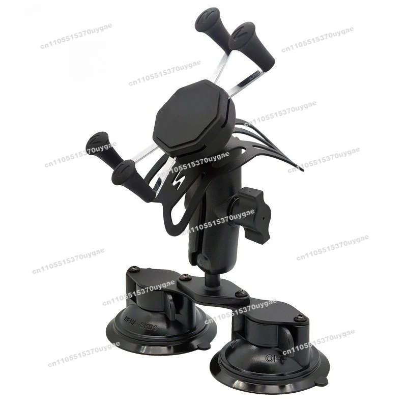 

Двойной кронштейн на присоске для лобового стекла автомобиля, рация, кронштейн для мобильного телефона, аксессуары с фиксированной шаровой головкой