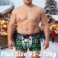 Christmas Underwear Men Boxers Plus Size Cotton Jesus Christ Yule Underpants 90-210kg 4XL 5XL 6XL 남성 팬티 Big Size Men Clothing