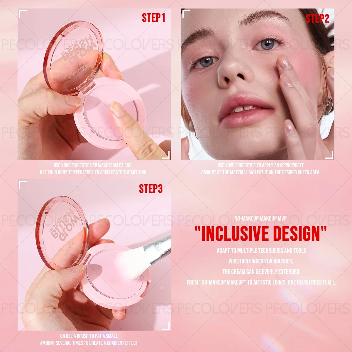 1PC Beauty Blush Palette, Matte Make-up, Gemakkelijk aan te brengen, Kleurweergave, Geschikt voor Kerstmis/Festival/Feest