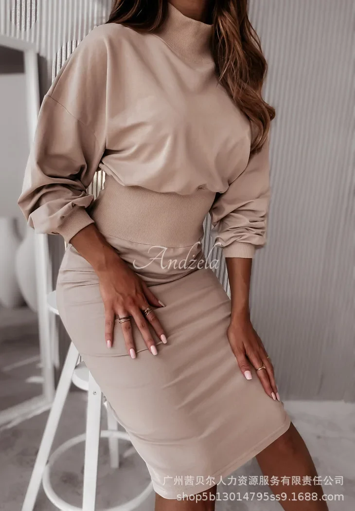 Fashion New High-necked Sweater Dress for Women