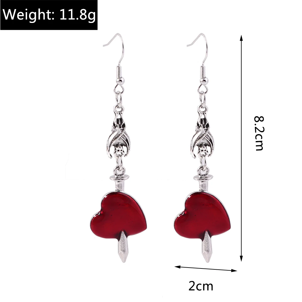 Ethnische Legierungs-Ohrringe mit Herzanhänger für Damen und Mädchen, Party- und Festival-Schmuck, Geschenke – Detail 28