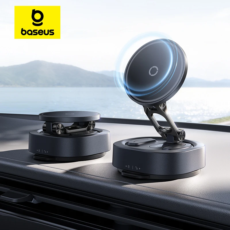 

Baseus Magnetic Car Phone Holder Vacuum Suction Cup Stand Rotation Мagnet Holder For iPhone 17 16 Gym/Driving Vacuum Car Mount