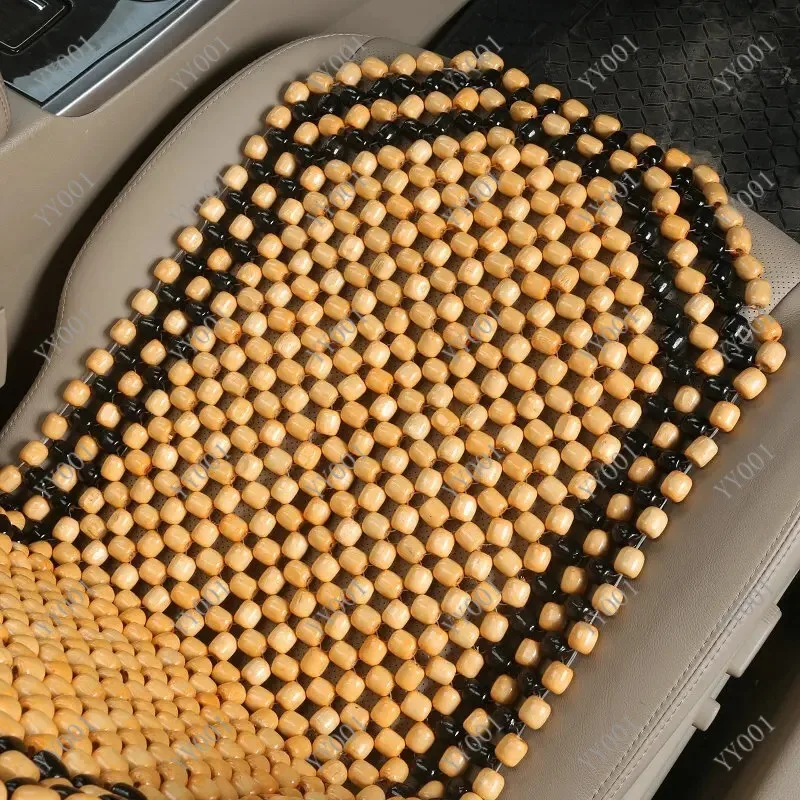 Summer Wooden Bead Car Seat Cushion Ventilated Cooling Pad Universal for Vehicles