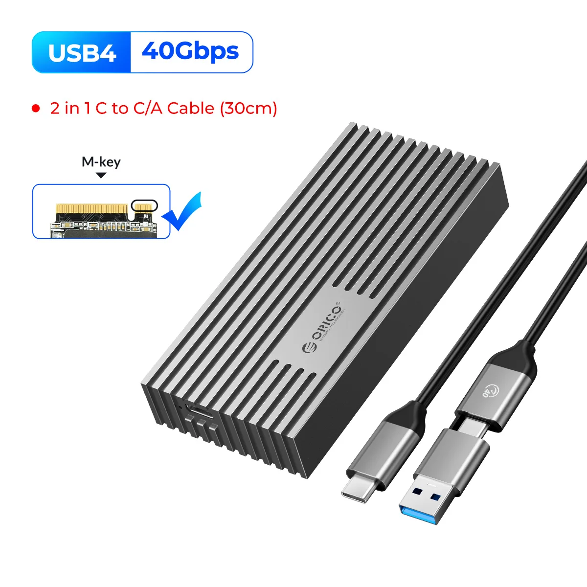 ORICO USB4 M.2 SSD Case 40Gbps M2 NVMe Case Compatible with
