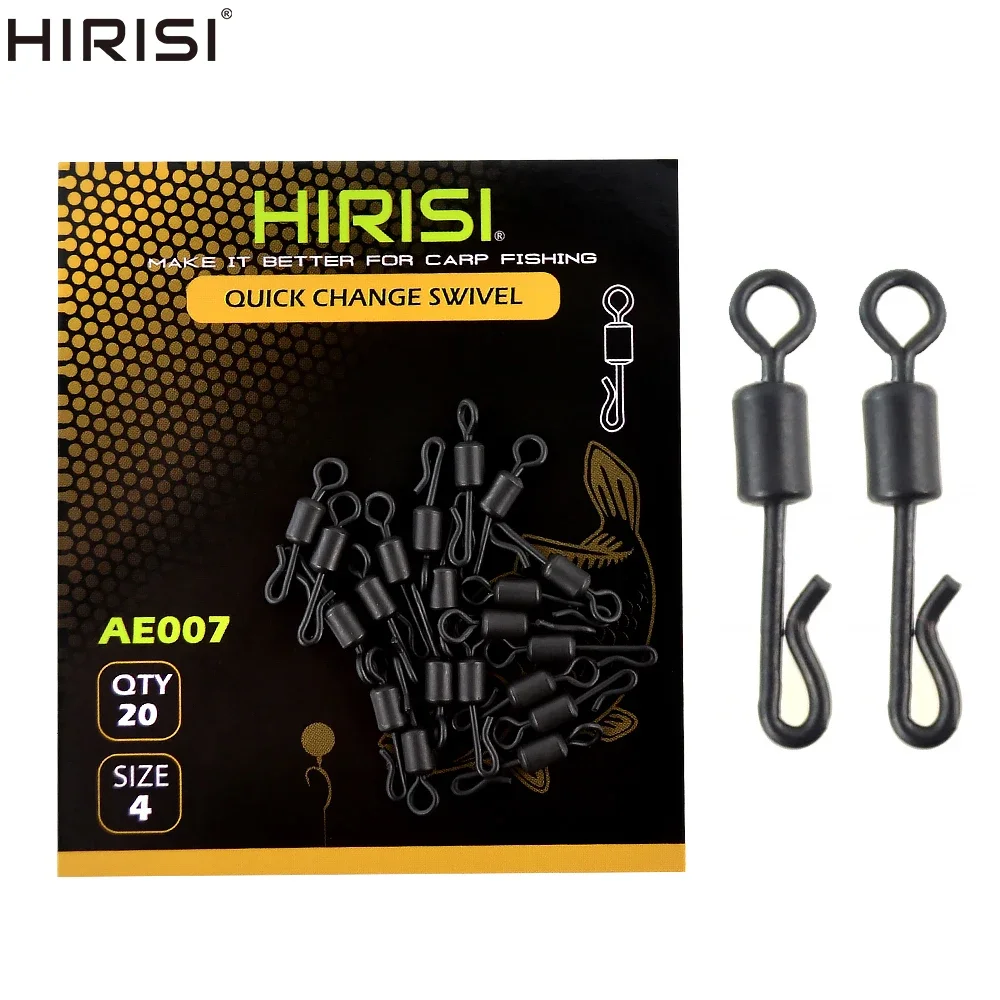 20 pçs giros de pesca da carpa mudança rápida aço inoxidável para equipamento pesca da carpa acessórios terminal equipamento ae007