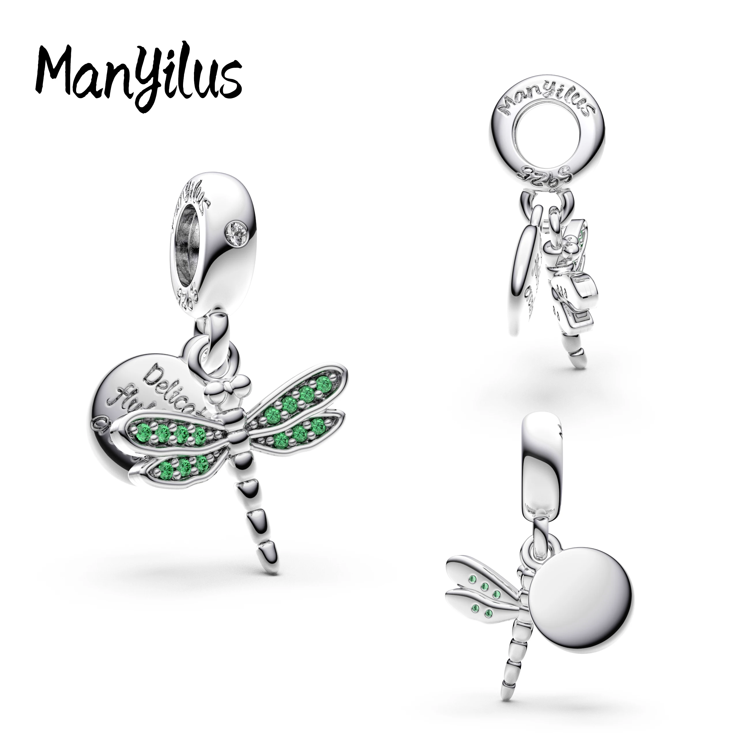 

Manyilus 2025 новые подвески в виде стрекозы, браслет из стерлингового серебра S925, бусины для оригинального браслета, подвески 925, бусины для браслетов