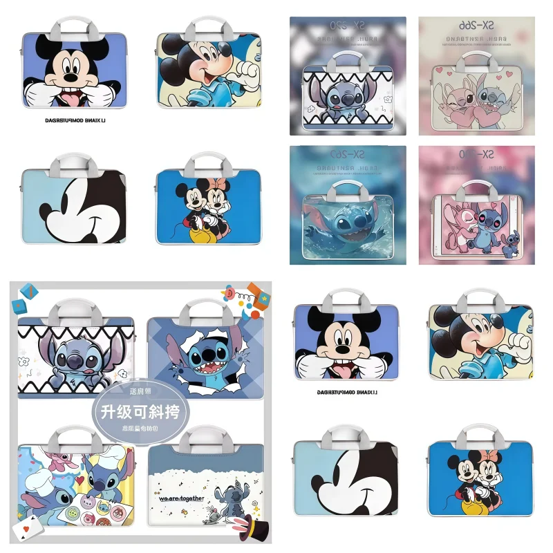 

Сумка для ноутбука Disney Animation Stitch с Микки Маусом, милая сумка для хранения планшета, мультяшная сумка для ноутбука, 12, 15, 14, 16 дюймов, студенческий подарок
