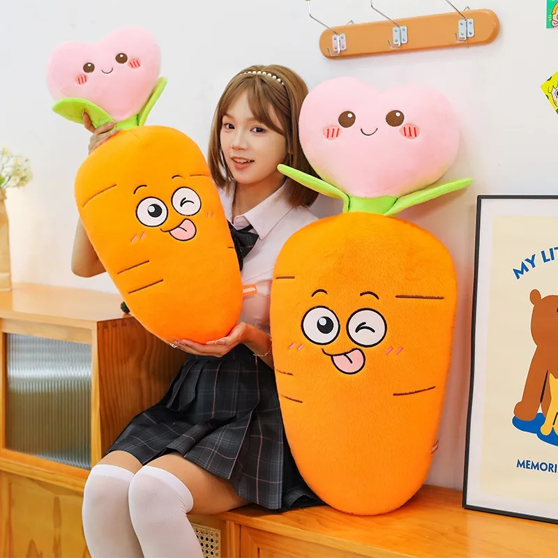 

Кавайная плюшевая игрушка, мягкая кукла, милая подушка-морковка, мягкая плюшевая подушка с изображением кролика, детский подарок на день рождения для девочек