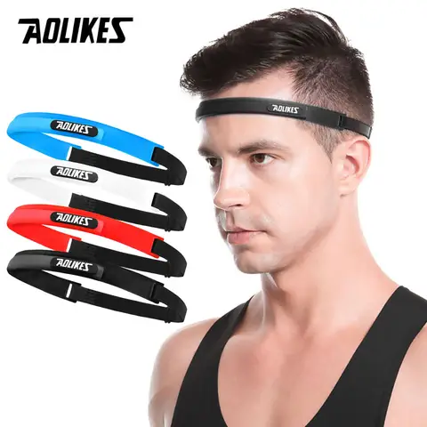 AOLIKES 탄성 머리 스웨트 밴드 부드러운 실리콘 러닝 요가 사이클링 스웨트 밴드 남성 여성 피트니스 농구 테니스 머리띠