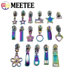 5Pcs 5# Rainbow Zipper Slider Puller for Nylon Zip Clothes Jacket Backpack Repair Zips Head Replace Zippers Sewing Accessories