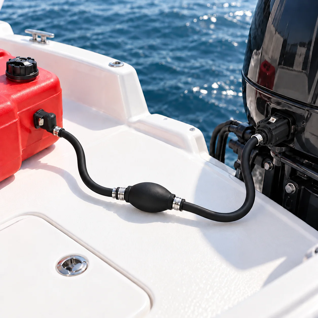Fuel Line Assembly for Yamaha Outboard Motors with 8 mm Hose for Onboard Tank and Engine Connections on Fishing Boats and Yachts